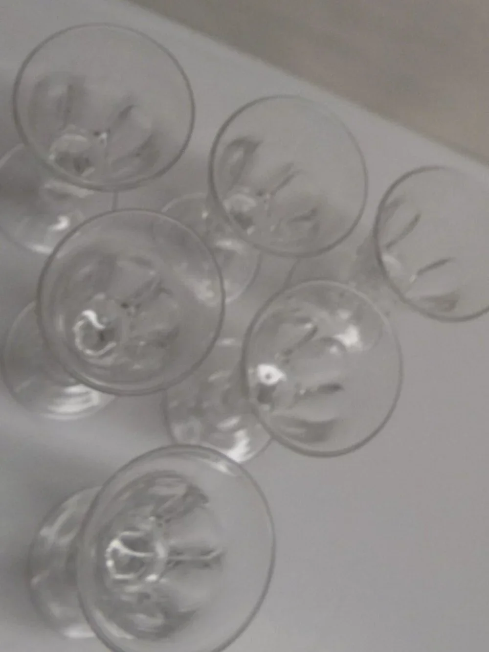 HEISEY Colonial Clear Cordial Glasses - VINTAGE 6 Undamaged and 1 Chip on Foot